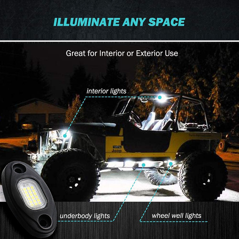 Load image into Gallery viewer, 24-Chip White LED Rock Light for Trucks, Jeeps, and Powersports
